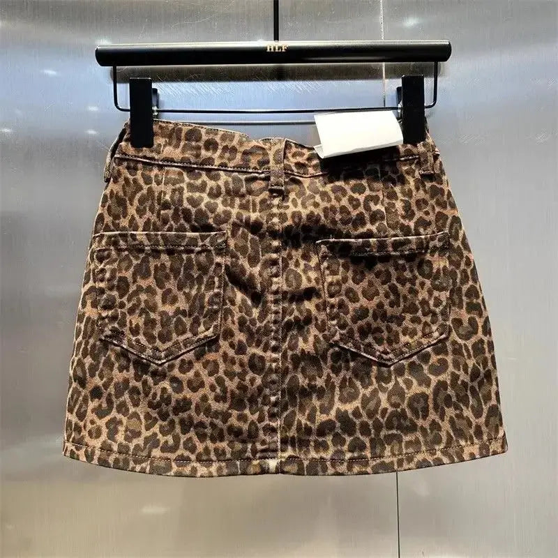 Leopard Skirt Y2K 2000s
