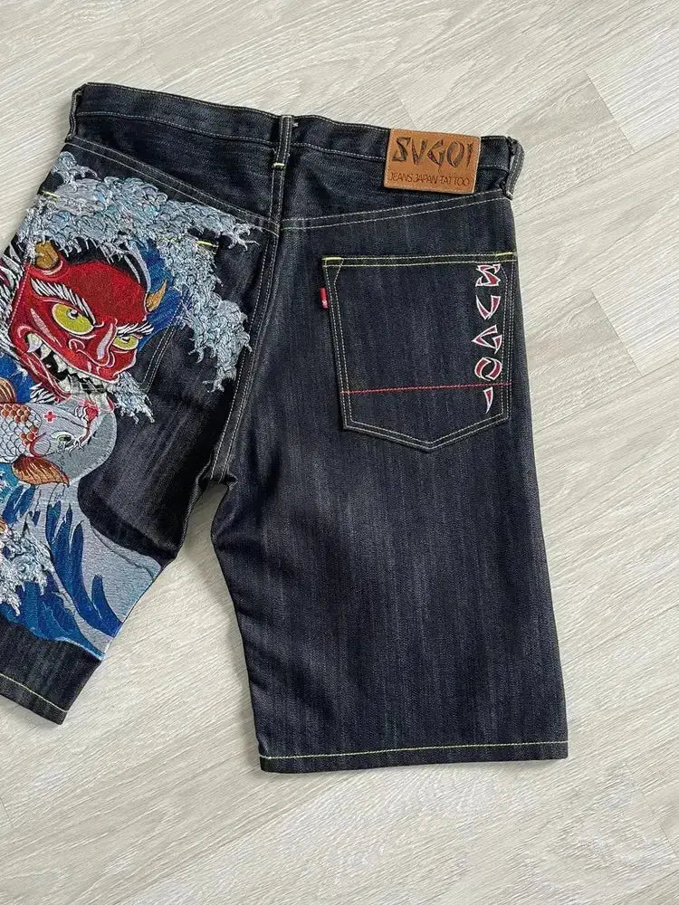 Streetwear Japanese Denim Shorts Y2K