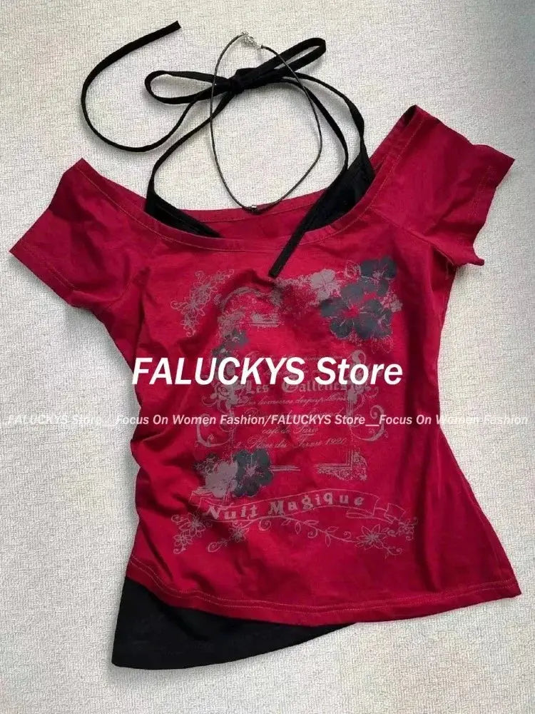 T-Shirt Women Y2K Streetwear Hot Girl Slim Fit