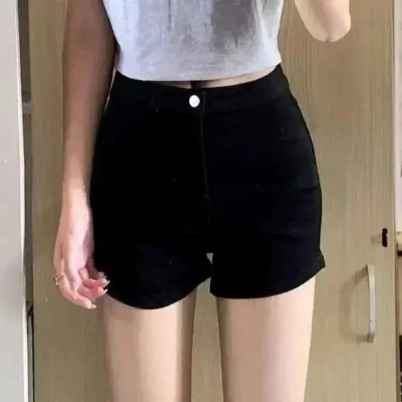 Retro Angel Wing Denim Shorts Y2K