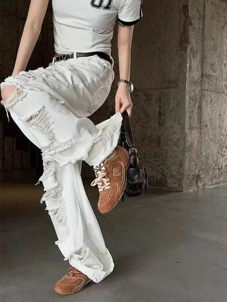 Ripped White Jeans