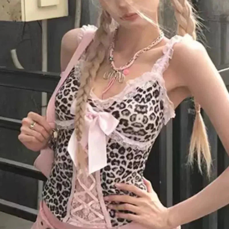 Aesthetic Pink Lace Skirt
