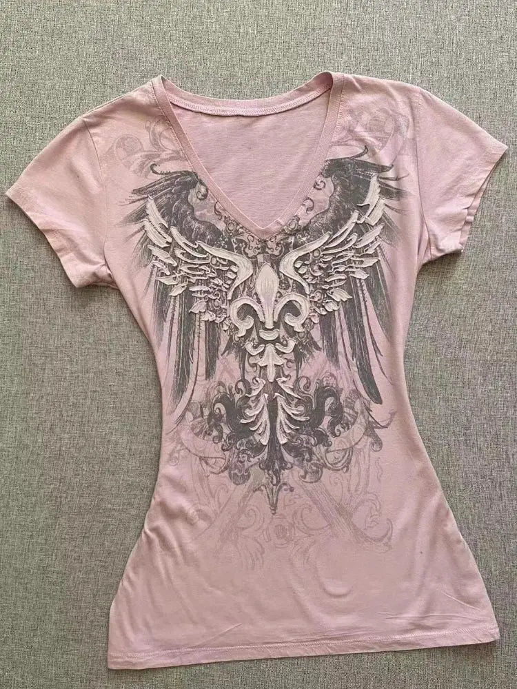 T-Shirt Women Y2K Streetwear Hot Girl Slim Fit