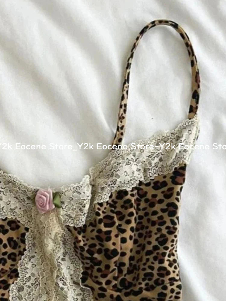 Y2k Leopard Top