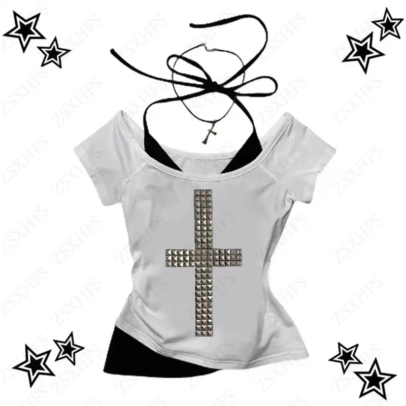 Y2k Crop Top Graphic