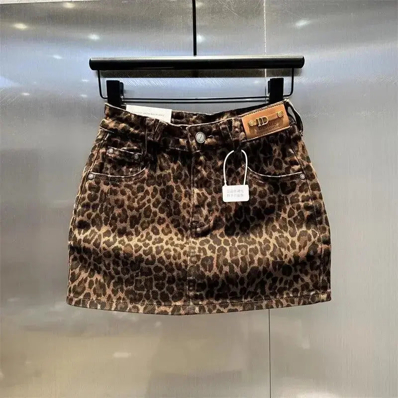 Leopard Skirt Y2K 2000s