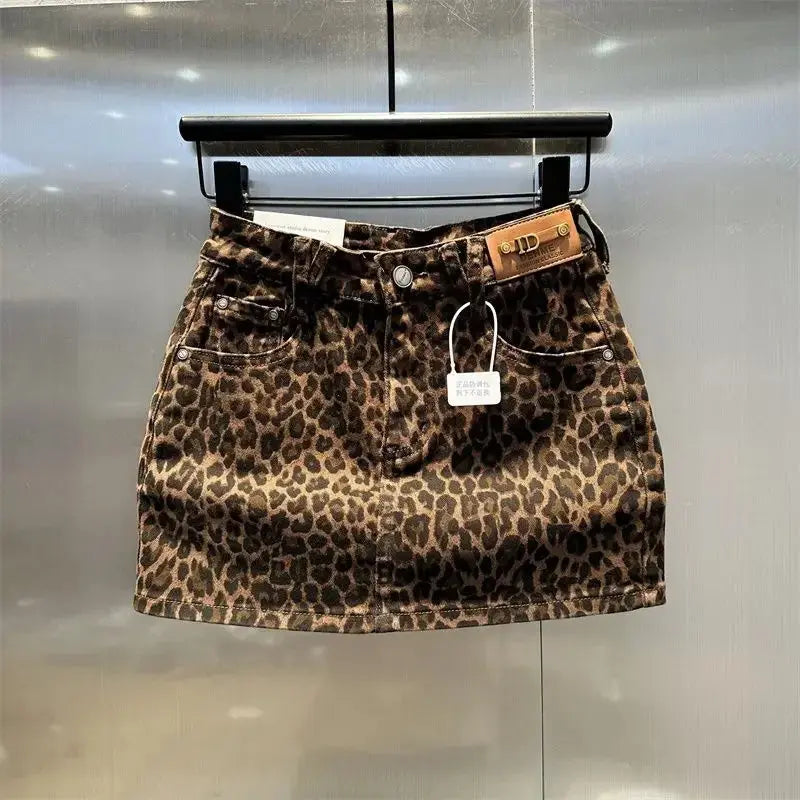 Leopard Skirt Y2K 2000s