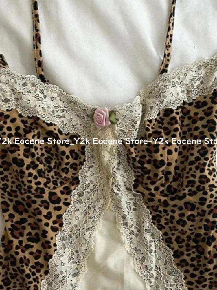 Y2k Leopard Top