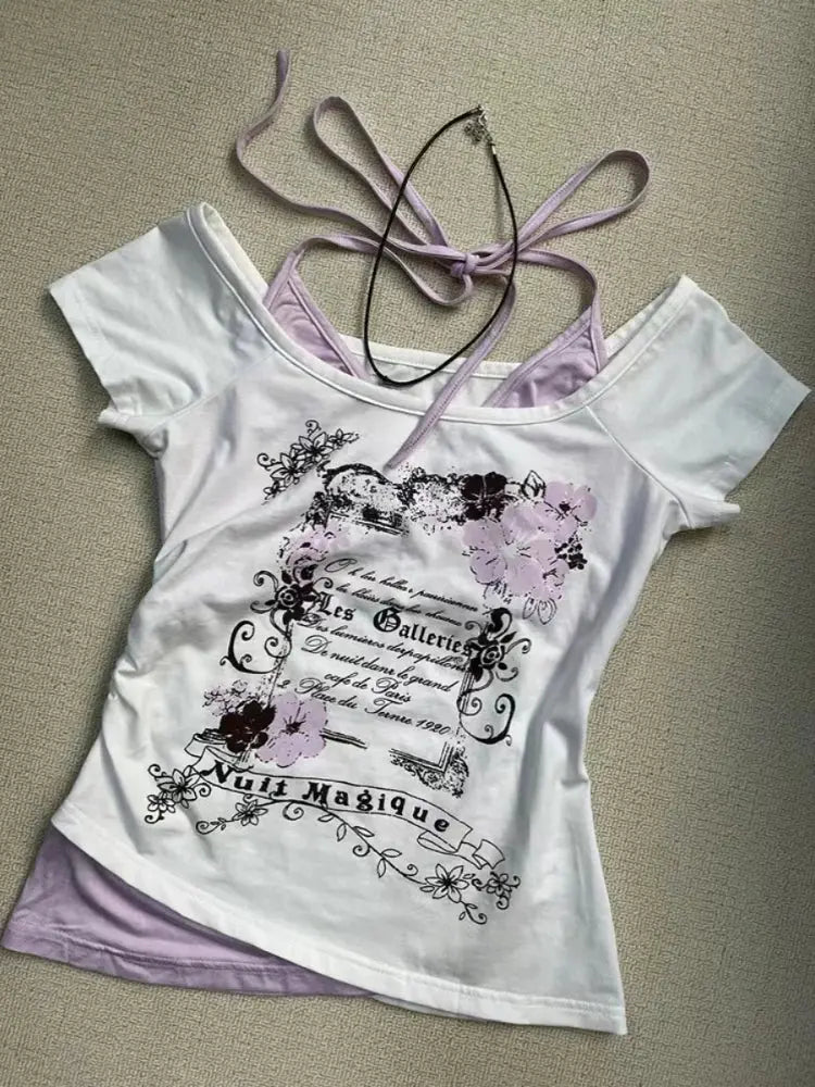 T-Shirt Women Y2K Streetwear Hot Girl Slim Fit